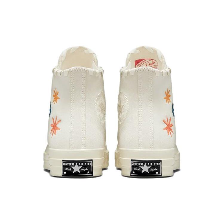 Converse Chuck 70 High Embroidered Floral - Egret Women Sneakers Cream Natural-Ivory A04298C