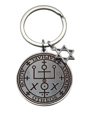 Tsukikodo Archangel Amulet Stainless Steel Keychain Protection Healing Good Fortune Magical