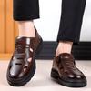 Leather Cowhide Men's Shoes Leather Shoes Summer Hollow Leather Shoes Non-slip Wear-resistant Hole Sandals Men
