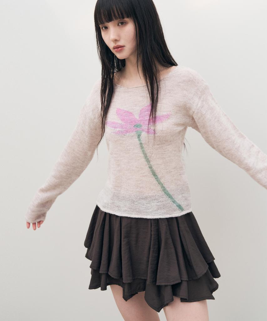 SIS A Mohair Flower Knit [Beige]