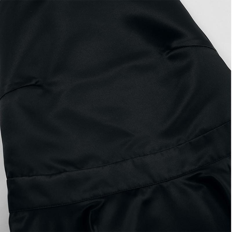 Vintage Stain Sexy Backless Halter Black Short Dress Women's Backless Pocket Short Dresses Female Birthday Party Evening Summer Dress