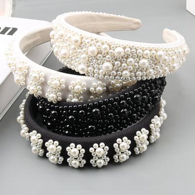 Bestseller Artikel Perle Schwamm Stirnband Handgefertigt Nagelperle Mehrfarbig Blume Haarreif Vielseitig und Modisch Haaraccessoires