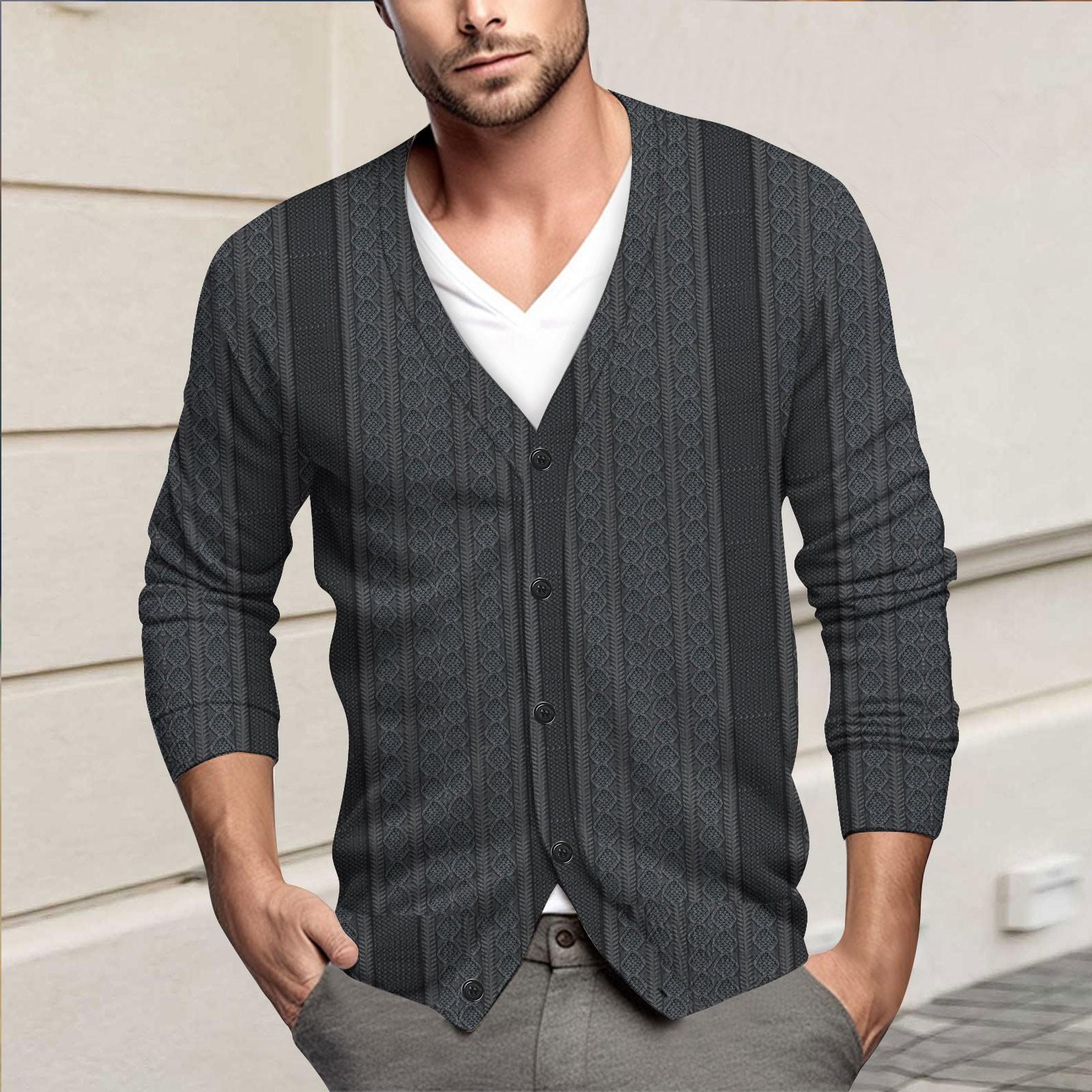 

Мужская повседневная однобортная модная куртка-кардиган с длинными рукавами на пуговицах XXL