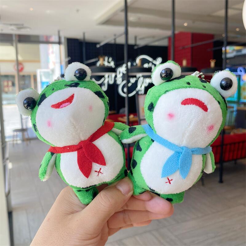

Adorable Frog Plush Keychain Doll Charm Bead Chain