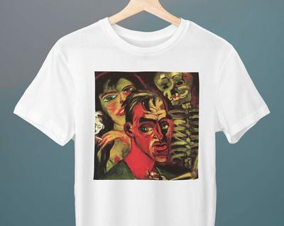 Self-Portrait with Death, Max Pechstein Painting, Unisex T-Shirt, Art T-Shirt, Death T-Shirt, Gift for Her, Gift for Him, Art Lover Gift
