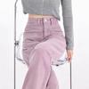 Women's 2024 Fall/Winter Purple High-Waisted Slim-Fit Wide-Leg Jeans