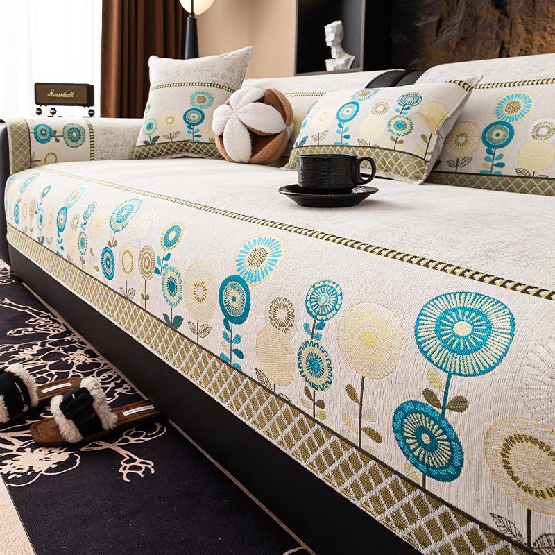 Light luxury high-end chenille sofa cushion universal in all seasons 2025 new seat cushion leather sofa cover cloth seat cushion