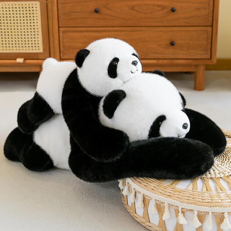 New Style of Party Style Back and Back Plush Toy Panda Doll Simulated Little Panda Doll Sleeping Pillow Travel Souvenir