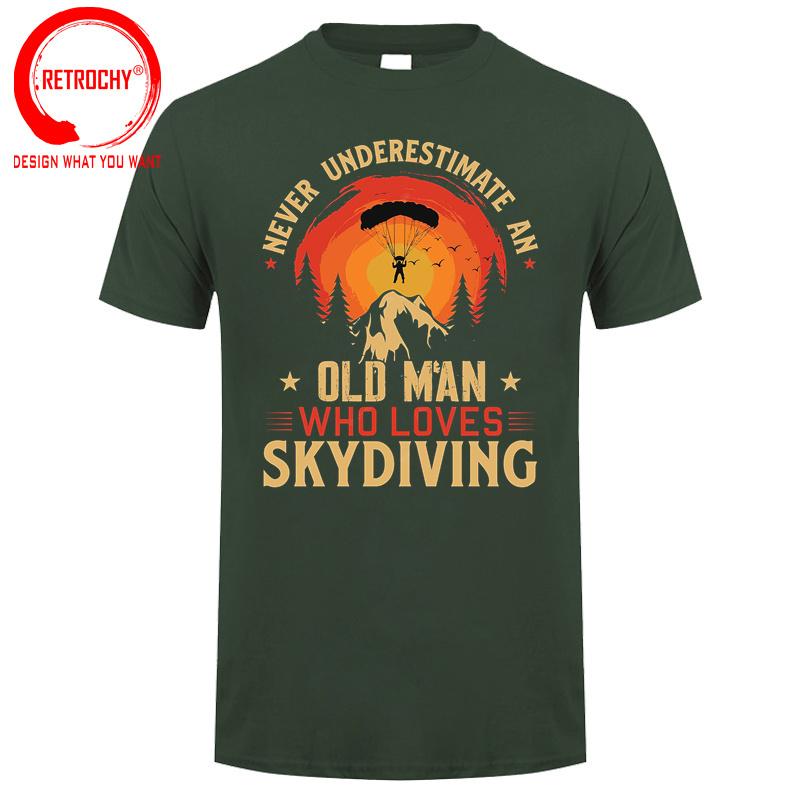 Vintage Retro Never Underestimate An Old Unisex Who Loves Skydiving T Shirt Unisex Unisex for Dad Birthday Gift Sky Diver Skydive Tshirt