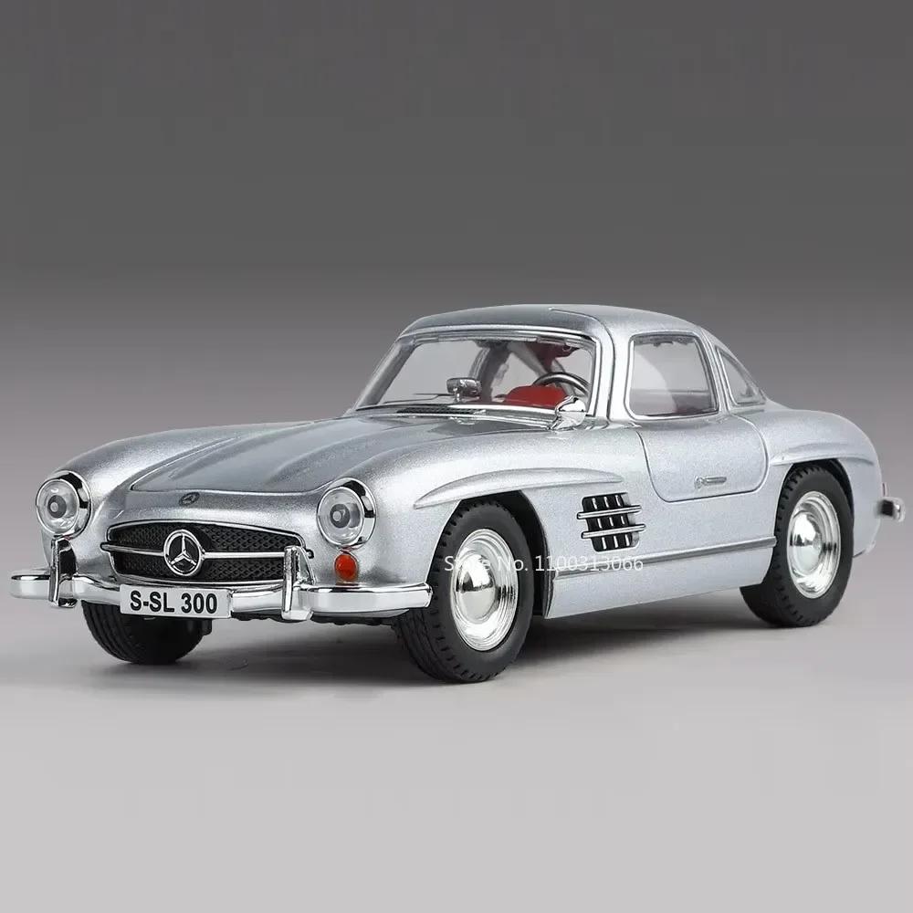 1:24 Alloy Diecast 300SL Cars Models Toys 4 Doors Opened Vintage Car Wheel Pull Back Vehicle Toy for Boys Adult Collection Gifts