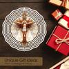 1pc - 2D Mandala Wind Chime with Jesus Christ Design - Rotating Artistic Ornament for Garden