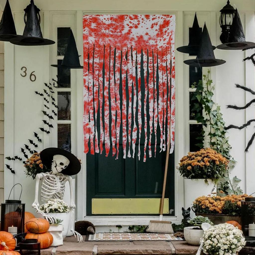 Tenda da Porta di Halloween Decorazione Spaventosa Panno Creepy per le Vacanze