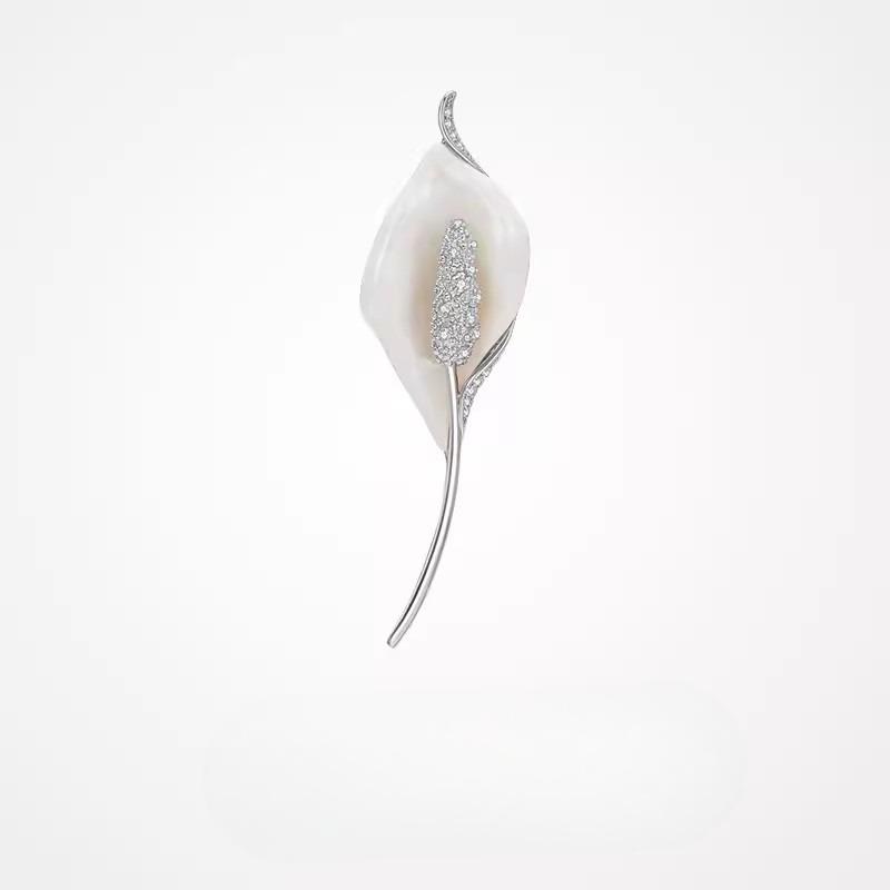 

One Sail, Smooth Wind Brooch, High-end Women s Luxurious and Elegant Floral Brooch, Simple Yet Sophisticated Brooch серебряный