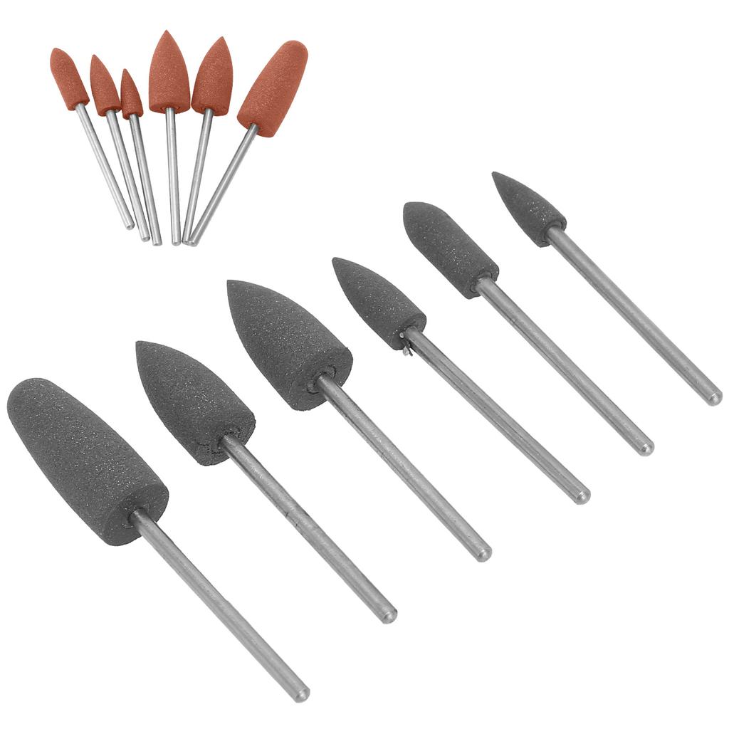 6pcs 180 Grit Dental Polishing Burs Dental Grinding Polisher Burs Drill Bits Set Accessory