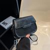 Trend small bag women's 2025 new fashion messenger bag solid color casual shoulder armpit small square bag