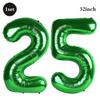 32 Inch Green Number Foil Balloons 0-9 Jungle Safari Theme Soccer Party Decor Kid Boy 1st Birthday Dinosaur Baby Shower Supplies