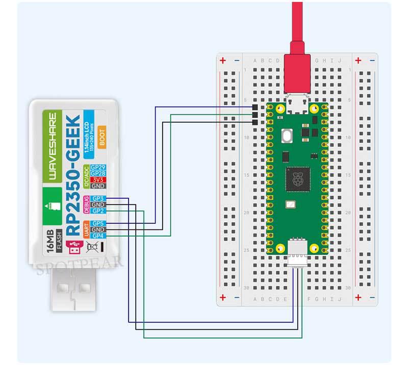 Raspberry Pi Pico 2 with 1.14" 65K Color LCD RP2350 GEEK Dev Board