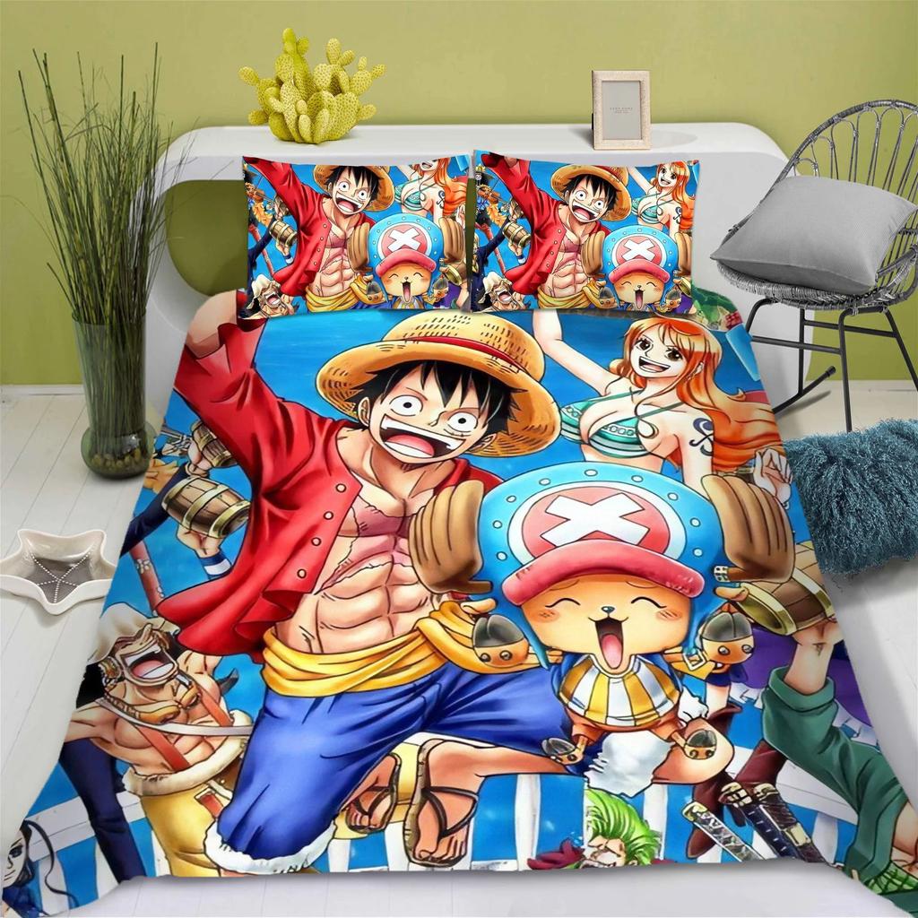 3D 3DOne Piece Anime Duvet Cover Set Comforte Printed Cartoon Twin Size Bedding Sets Christmas Gifts 3-piece Set Home Decor