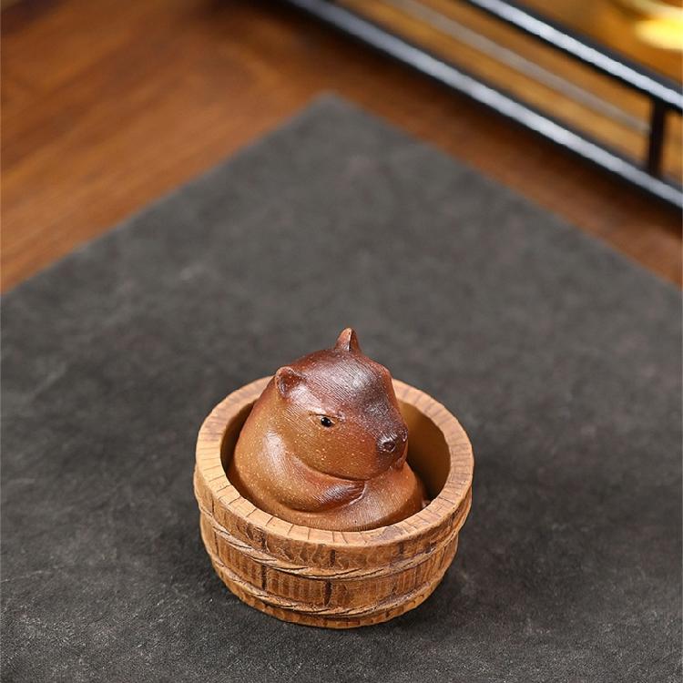 Cute Capybara Ornament Table Figure Distinctive Clay Capybara for Collector
