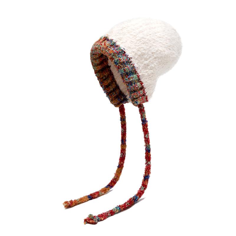 Dicke Plüsch-Fleece-Mütze Herbst Winter Damen Strickmütze Kälteschutz Warm Ohrenschutz Wollmütze