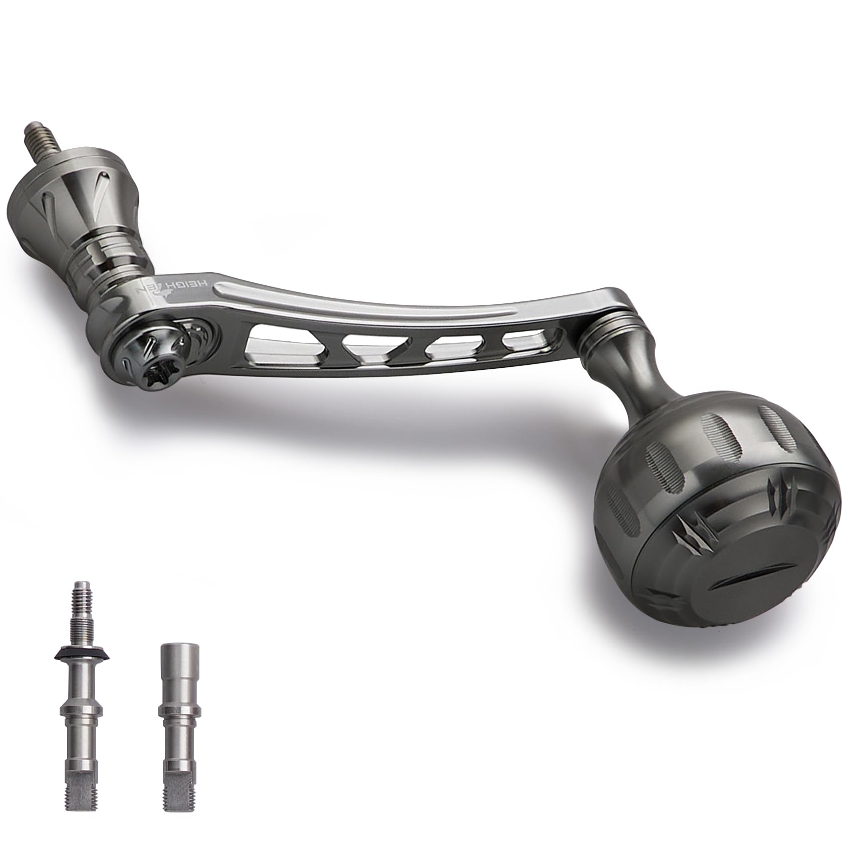 

HEIGHTEN Variable Reel Handle with Knob for Shimano Daiwa Universal Spinning Reels Chrysant Series Knob 65-70mm 35/38mm (35mm -1 - Gunmetal) (501)