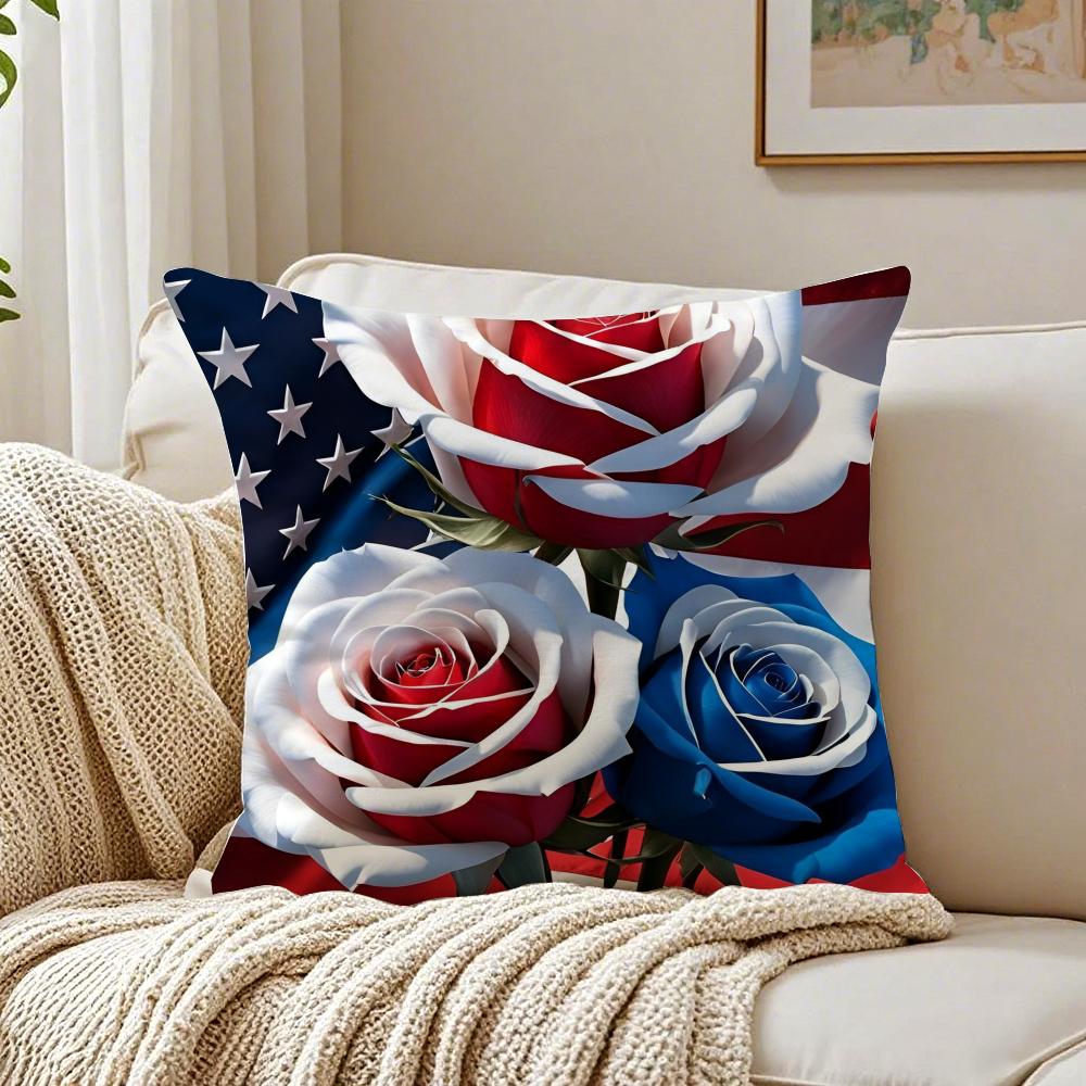 Festive IIndependence DDay Cushion Cover Pillowcase Antidustmite living Room Sofa Decor Cushion Room 30X30cm