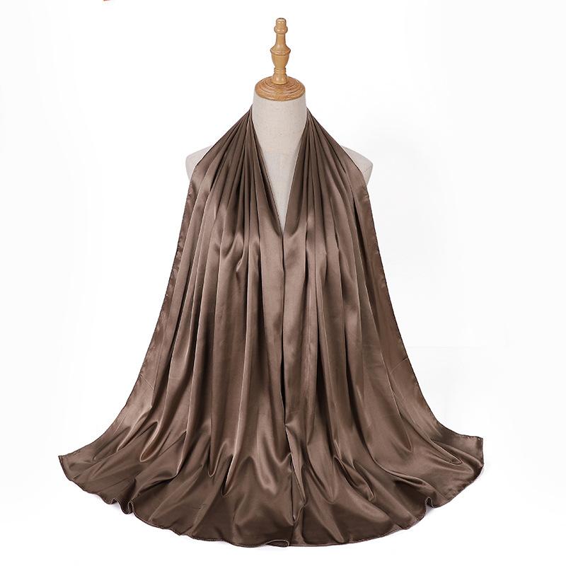 Luxury Satin Hijab Femme Solid Women Imitation Silk Beach Wrap Silk Scarf Shawls Bandana Muffler Scarves Bufandas Mujer Stoles
