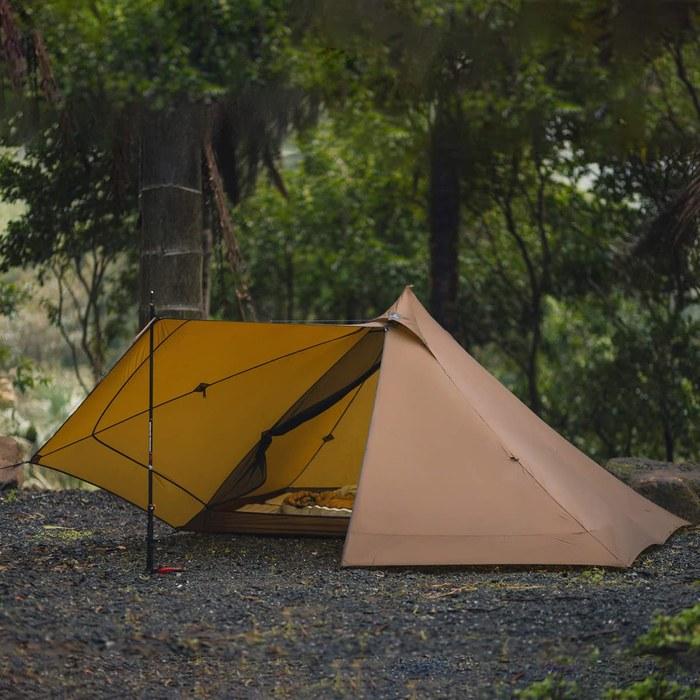 Thous Winds Tent Solo Lightweight Easy Setup One-Pole Tent Compact 4-Season Pyramid Tent 2-Person Camping Outdoor Hiking Windproof