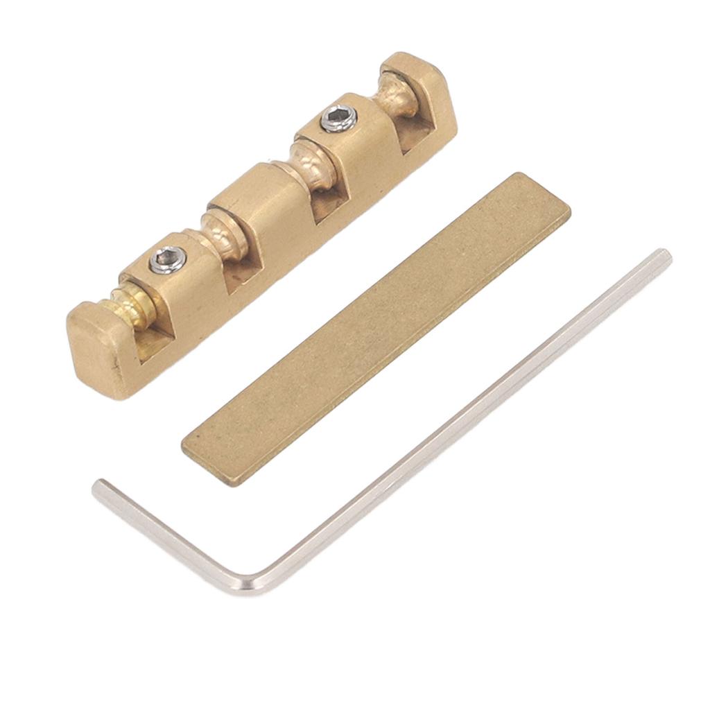 Gitarrensattel, 42 mm, verstellbarer Glocken-Stecksattel aus Messing, Ersatz für ST-E-Gitarren