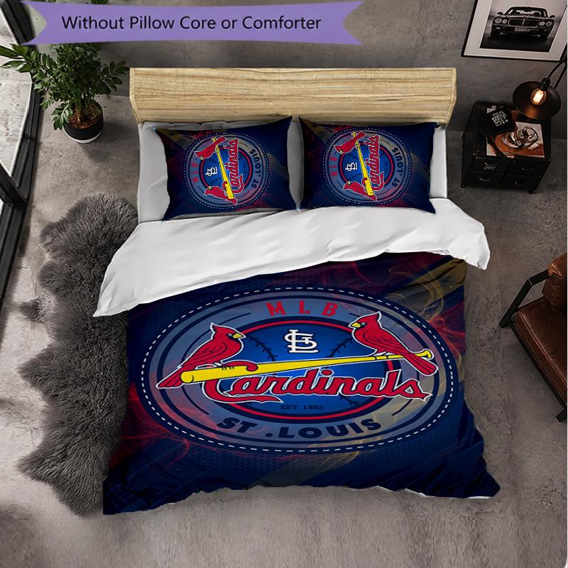 St. Louis Cardinals Pattern Microfiber 3Pcs Bedding Set Decor Duvet Cover Set For Bedroom Home Use
