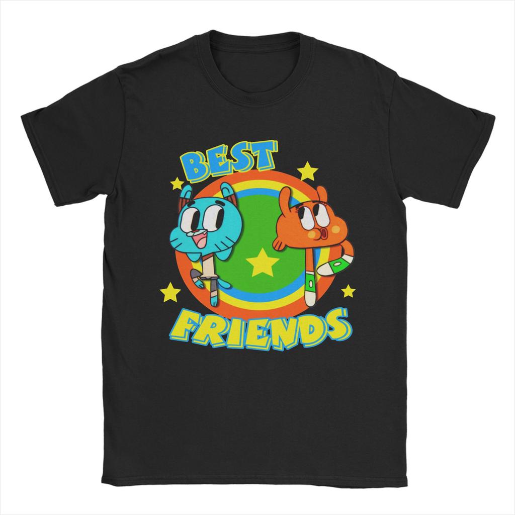 Streetwear Gumballs Cartoon TShirt Unisexs Round Neck Short Sleeve Tops Shirts Video Game Cotton Summer Clothing