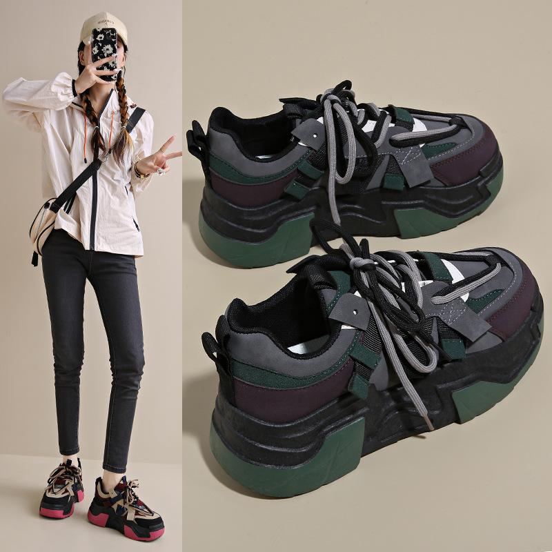 Fashion 2024 Autumn New Women Shoes Korean Versatile Edition Height Increasing Anti Slip Sneakers Woman's Running Sports Shoes De Mujer