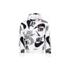 Nike Sportswear Club Allover Swoosh Pullover Hoodie Men Standard Fit White Black CJ6312-010