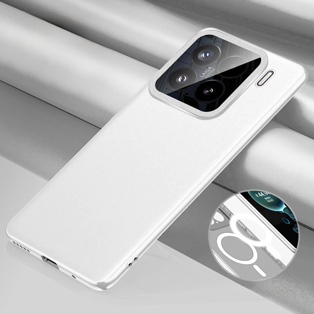 

Для Xiaomi 15 Чохол Сумісний з MagSafe PU Шкіра+ТПУ+ПК Задня кришка (2-й ген) White