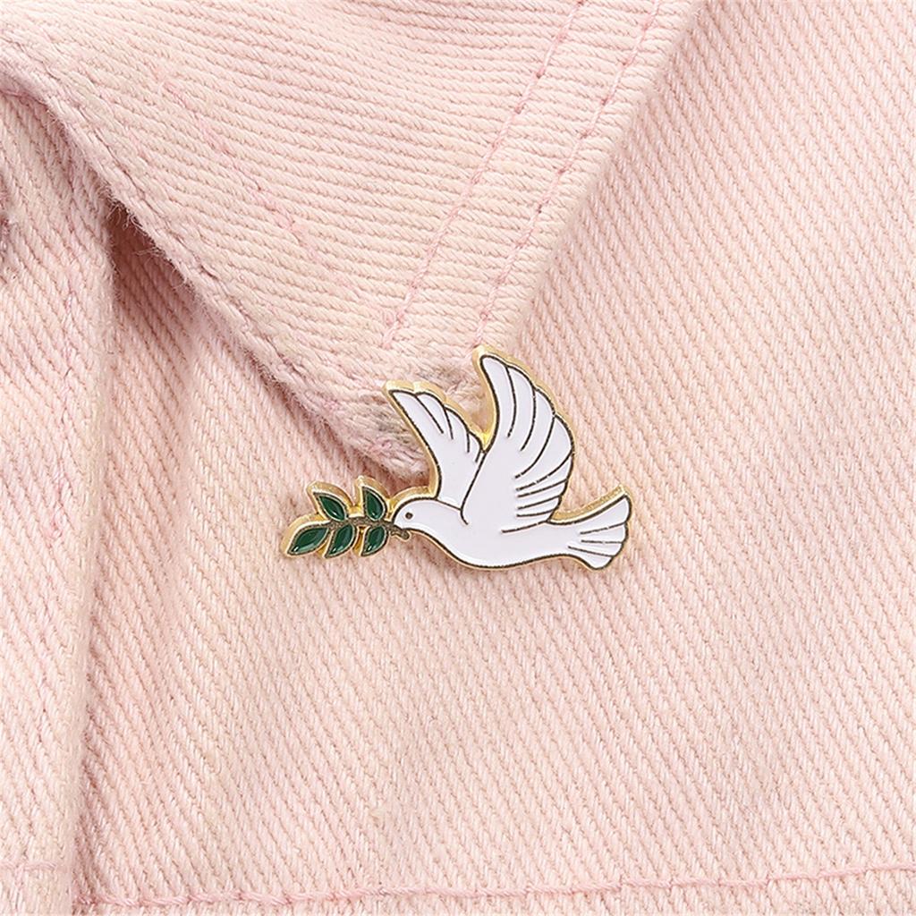 10Pcs Secure Pin Peace And Tree Branch Detail Brooch Stylish Design Badge Pin For Casual Outfits Professional Clothing