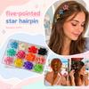Buntes Stern-Haarklammern-Set - 5 Stern-Haarnadeln für Damen Mädchen, 1 Schachtel Verschiedene Zufällige Farben