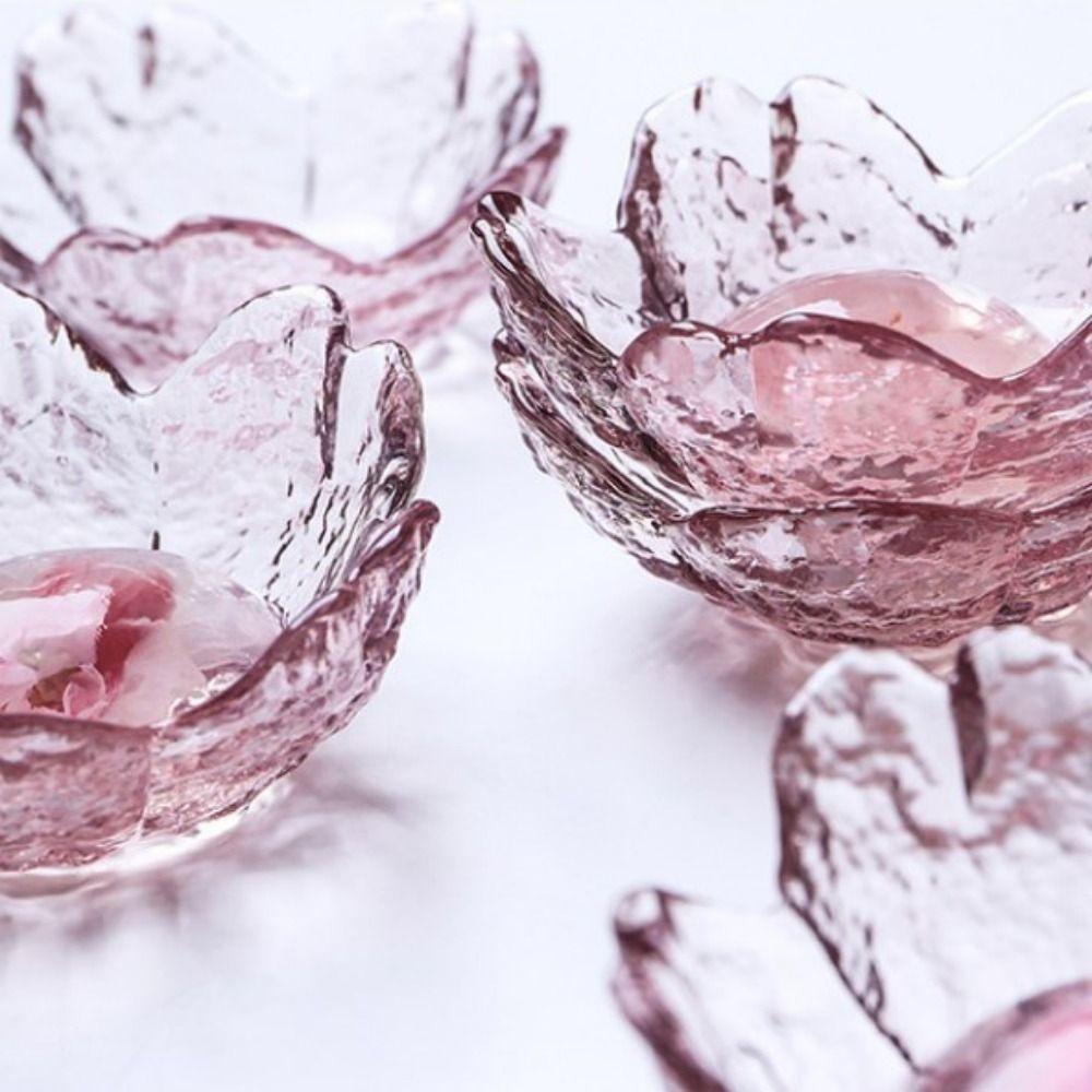 Bol à Sauce Style Nordique Incrustation Dorée Porte-bougie Fleur Disque Sakura en Verre Créatif Vaisselle