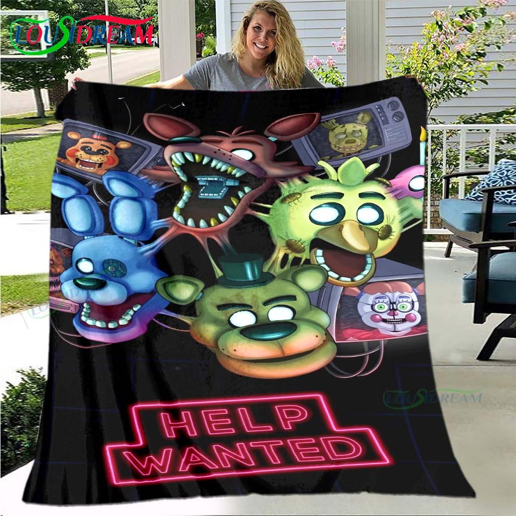Hot Horror Characters Pattern Blanket Flannel Thin Blanket Portable Home Travel Office Lunch Break Game Blanket Birthday Gift
