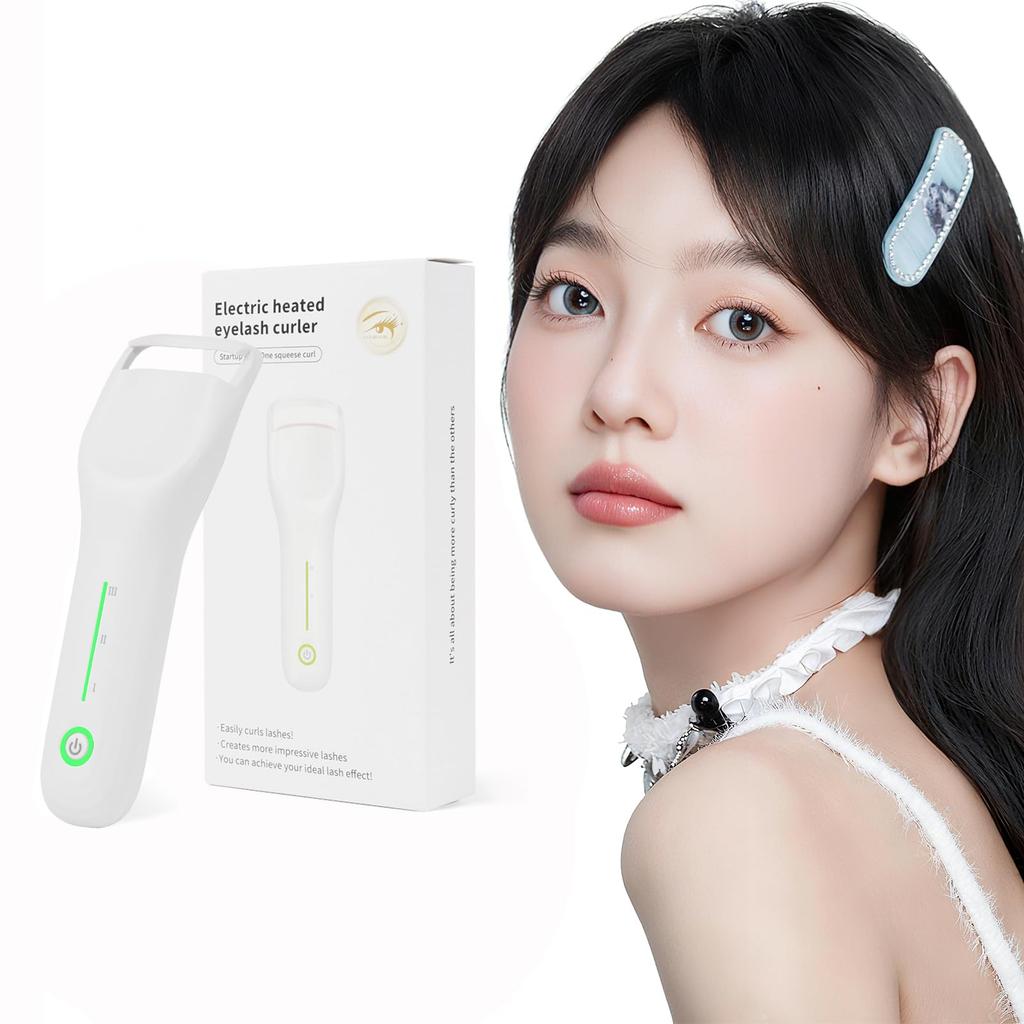 Rechargeable Hot Eyelash 3 Temperature Burn Quick USB Auto LED Natural Compatible with All Eyelash Types Curler, Settings, Prevention, Long-Lasting