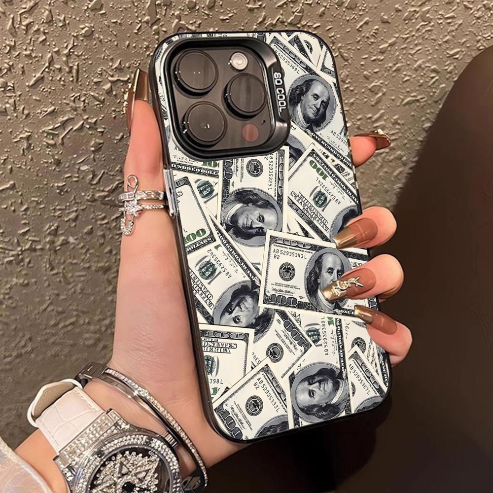 USD Dollar Translucent Mobile Phone Case for iPhone 17 16 15 14 13 12 11 X XR XS Air Pro Max Plus Colorful Cover