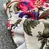 Spring Women Vintage Print Single Breasted Long Maxi Holiday Beach Dresses with Belt