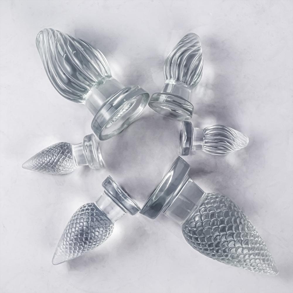 Multi-size Transparent Rear Hole Anal Plug with Suction Cup and Soft Stimulation for SM Play