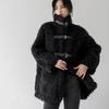 Black Lamb Wool Coat for Women's Autumn and Winter High-necked Temperament, Thin and Thickened Imitation Fur Long-haired Coat