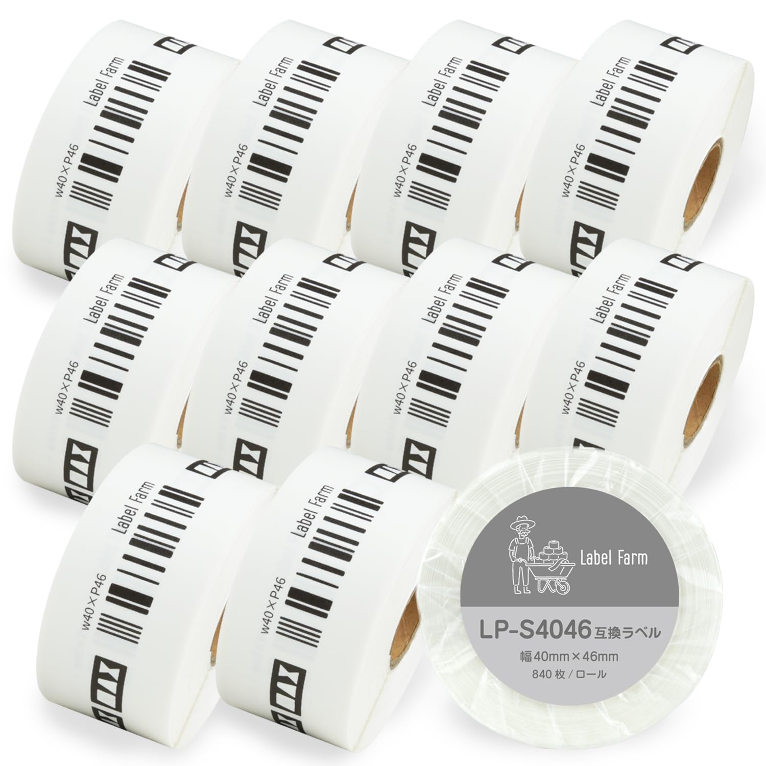 

Макс. совместимая пищевая этикетка 40 мм x 46 мм RakuLabe LP Series [Label Farm] LP-S4046 (10 рулонов)
