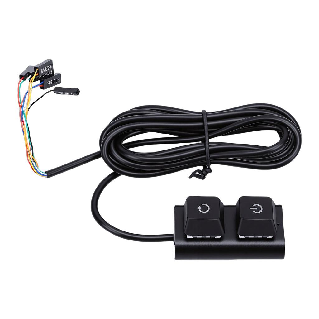 Desktop Computer Power Switch External PC Power Button Extension Cable with On Off Reset Switch for Computer Motherboard