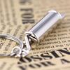 [maycom] Muffler Keychain Refined Chrome Tailpipe Exhaust Pipe Key Chain