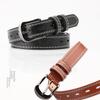 Pu Material Unisex Belt With Alloy Buckle And Double Line Detailing For Daily Use