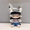 niannyyhouse 20cm Plush Doll with Loose Clothes, Empty Top Hat, Color Block Hoodie, Shorts, Ear Clip Accessories, Cotton Doll, Dress-Up (Grey)
