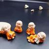 Ornement de Moine Zen: Décoration de bureau Kung Fu des Quatre Non, Pot de fleurs pour voiture, bureau ou entrée