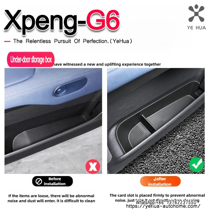 For Xpeng G6 2022 2023 2024 2025 Accessories Front Rear Door Handle Storage Organizer Car Door Accessories Side Storage Box